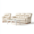 Sofa, 2-częściowy krem PU sztuczna skóra prostokątna 3-fotelik 210 x 90 x 100 cm fotel 105 x 90 x 100 cm