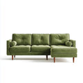 Sofa, Kanapa narożna z szezlongiem Grün 250 x 160 x 85 cm poliestrowy aksamit w kształcie L