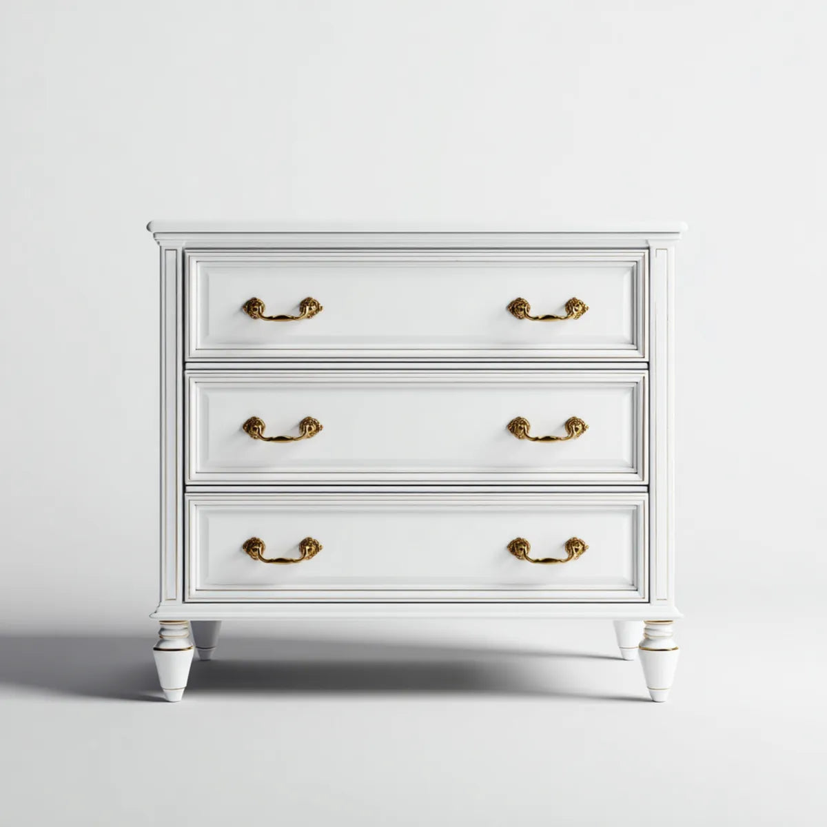 Komoda, Skrzynia na szuflady Białe złoto 100 x 45 x 90 cm MDF prostokątne z 3 szufladami