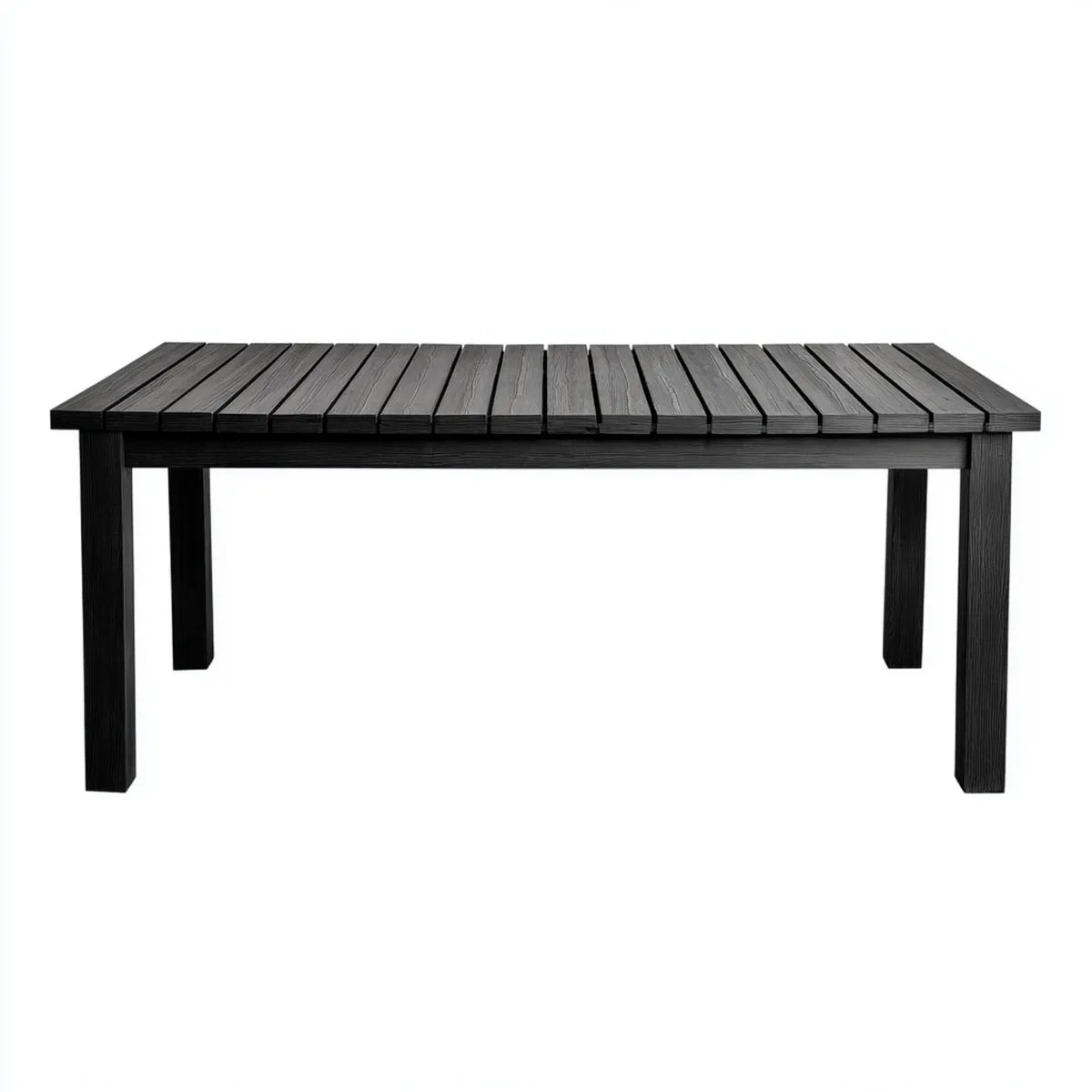 Stół do jadalni, Czarna tabela do jedzenia 180 x 90 x 75 cm plastikowa prostokątna