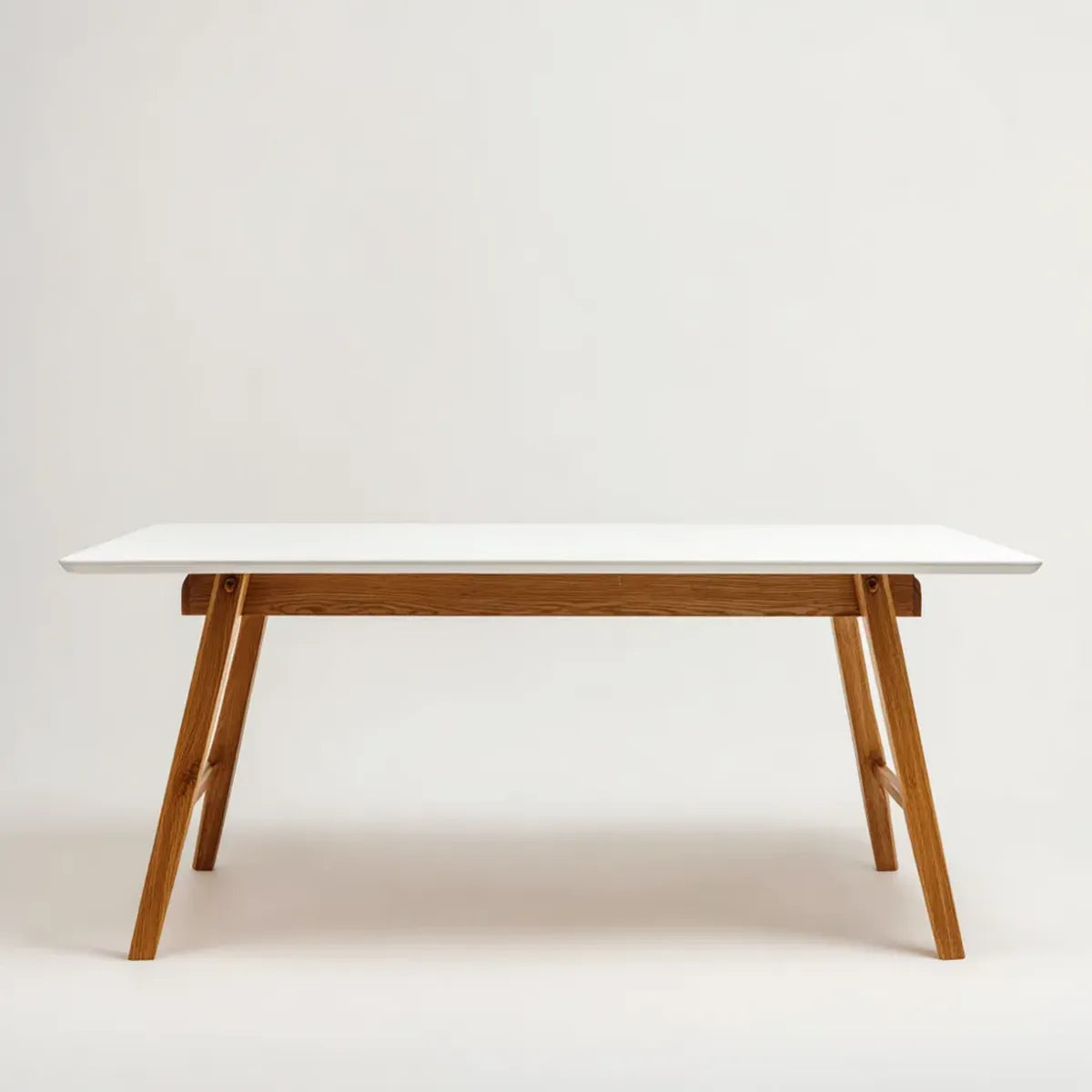 Stół jadalny Biała naturalna 140 x 80 x 75 cm MDF Pine lite drewno prostokątne