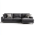 Sofa, Kanapa narożna z prawego recyrkulatora Ciemny szary 280 x 165 x 85 cm poliester 3-osobowa kształt L