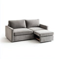 Sofa, 2-osobowa szary 200 x 90 x 85 cm poliestrowy welorany prostokątne