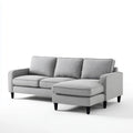 Sofa, Kanapa narożna z jasnoszarym dzbankiem 230 x 150 x 85 cm poliestrowy kształt L