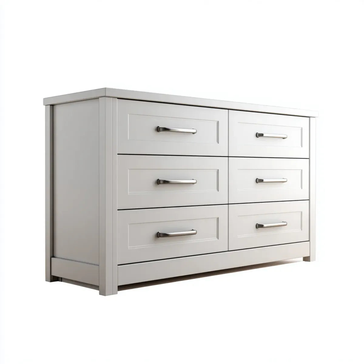 Komoda, Ilość szuflad z 6 jasnoszarymi 120 x 40 x 80 cm drewna sosnowego MDF prostokątne