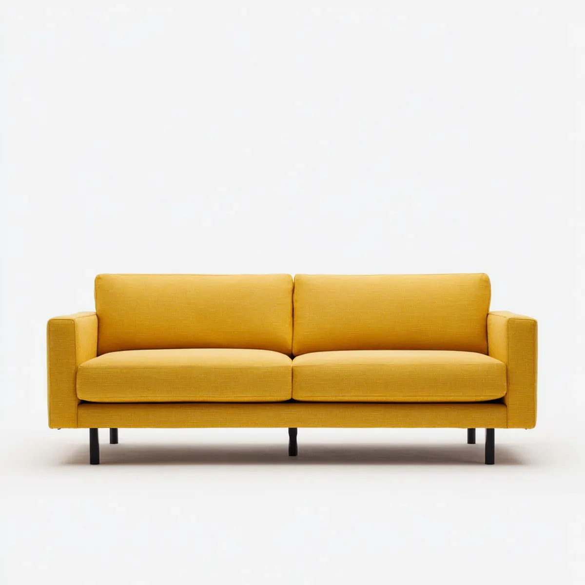 sofa 2-osobowa musztarda żółty 180 x 85 x 82 cm poliester prostokątna