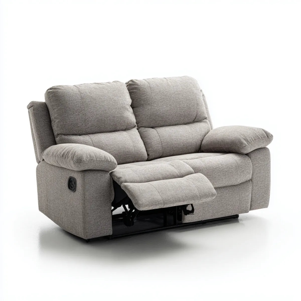 Sofa, 2-fotelik sofa Relax Szara 160 x 95 x 100 cm prostokąt poliestrowy z ręczną funkcją relaksacyjną