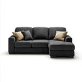 Sofa, Kanapa narożna z prawego recyrkulatora Ciemny szary 245 x 160 x 85 cm poliester kształt litery L