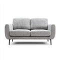 Sofa, 2-fotela szara 160 x 85 x 82 cm poliester prostokątna