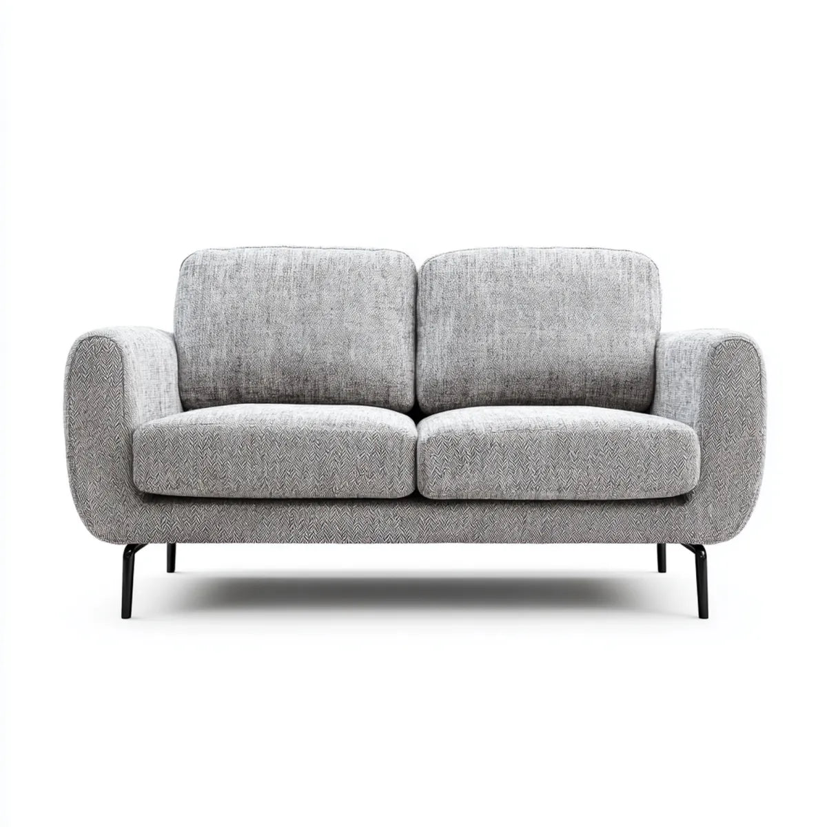 Sofa, 2-fotela szara 160 x 85 x 82 cm poliester prostokątna