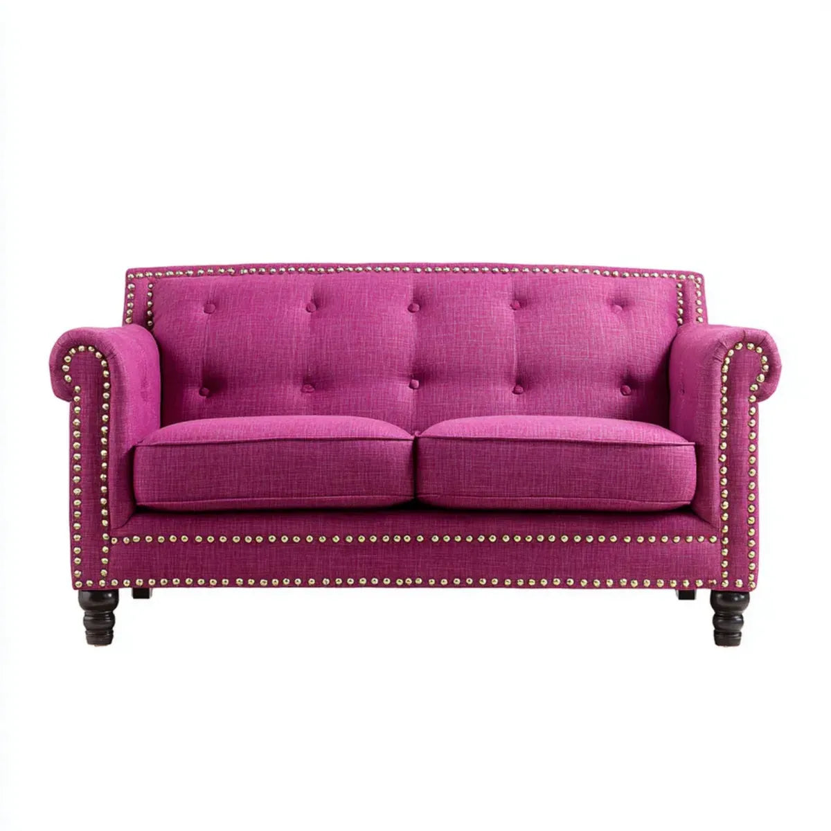 Sofa, 2-fotelikowa sofa Pink 152 x 86 x 91 cm tapicerka poliestrowa prostokątna z przyciskiem
