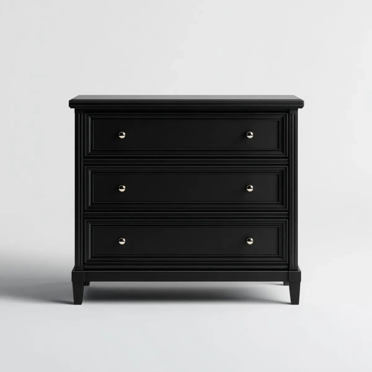 Komoda, Szafka szuflad czarny 100 x 45 x 90 cm MDF prostokątna z 3 szufladami