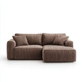 Sofa, Kanapa narożna z taupą z poliestru 250 x 160 x 85 cm kształt L