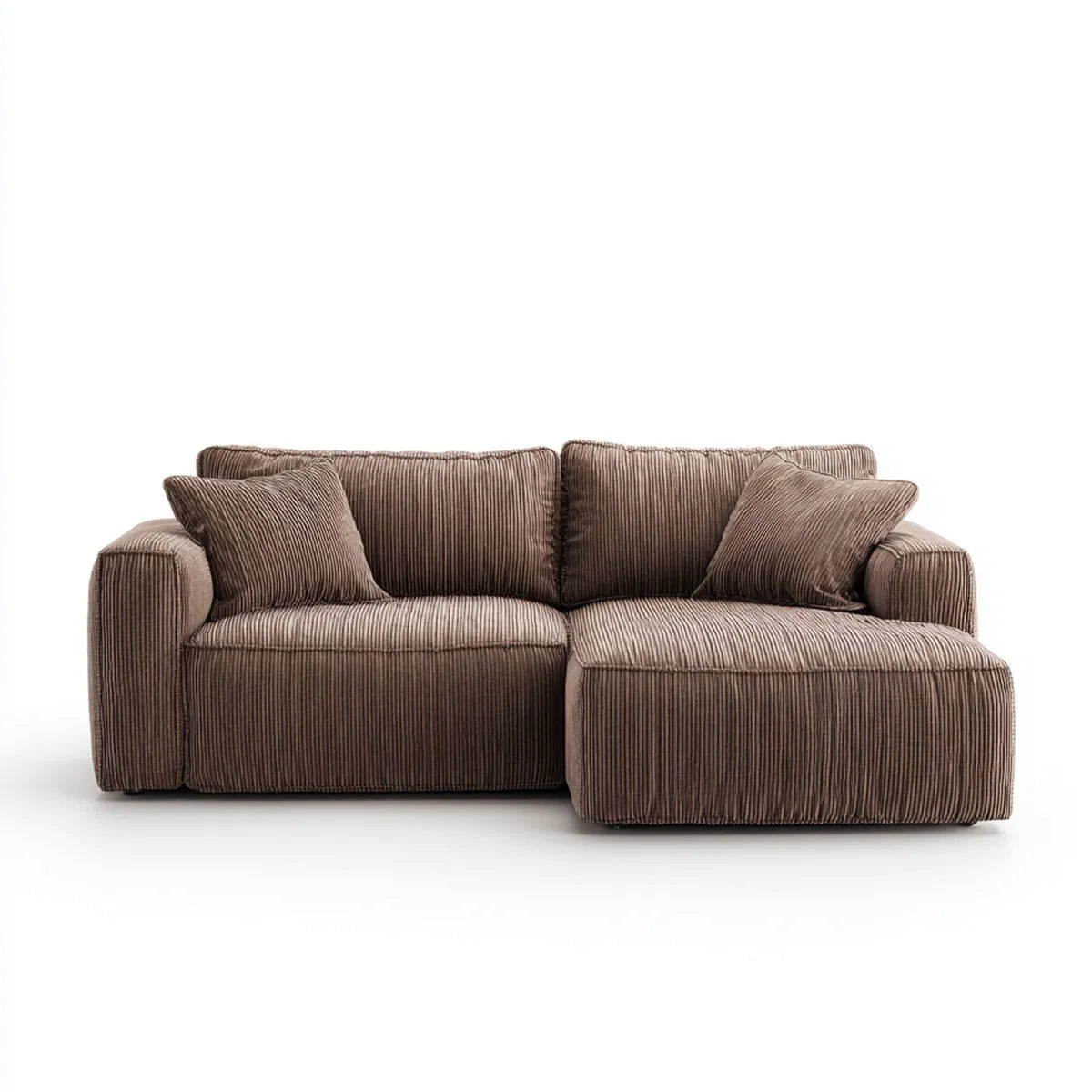 Sofa, Kanapa narożna z taupą z poliestru 250 x 160 x 85 cm kształt L